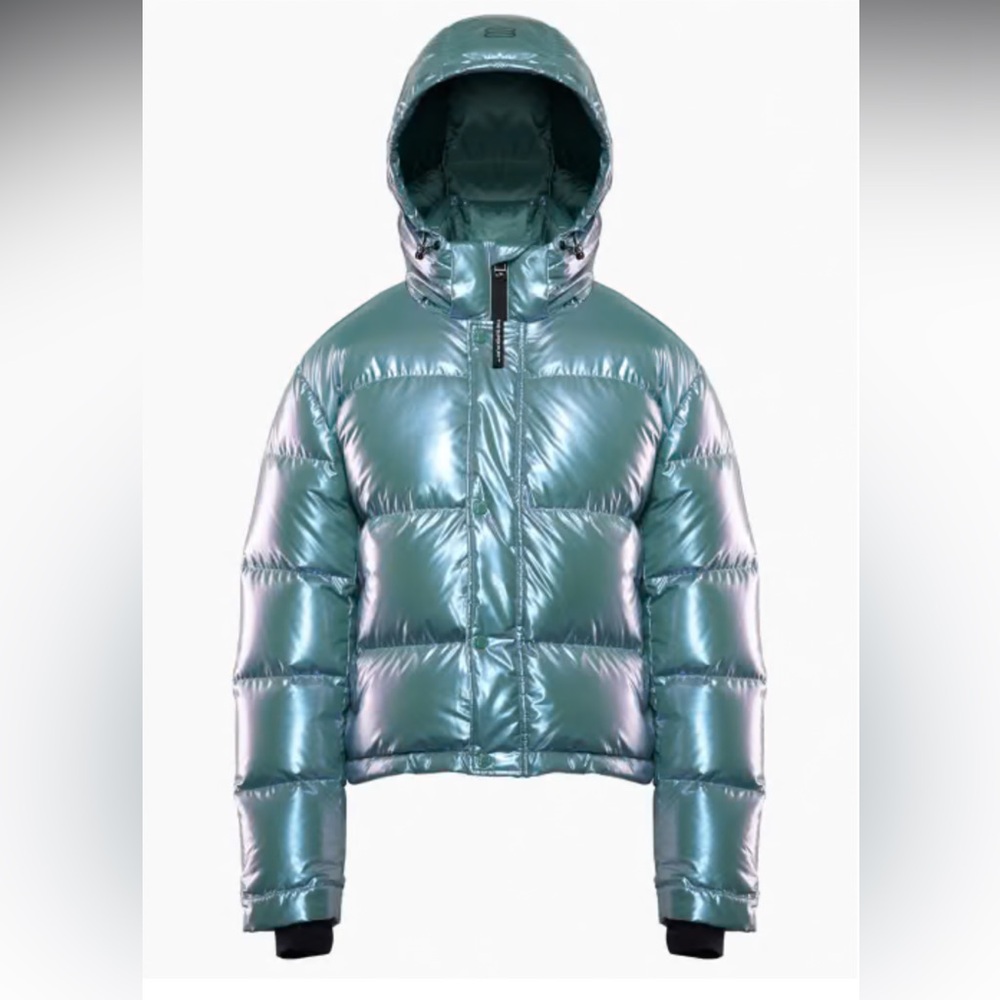Aritzia Super Puff Shorty in Algae Green. MEDIUM